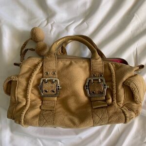 Franko Sarto Tan Suede & Fleece Purse